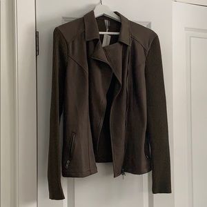 Faux suede rider jacket